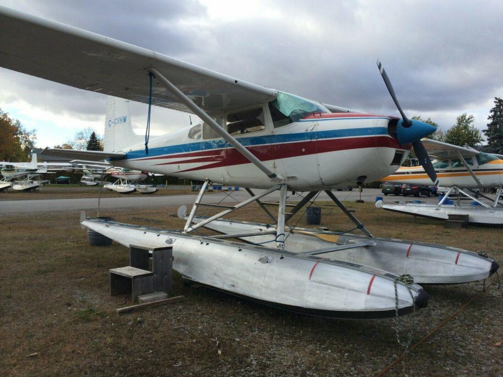 floats equipped 1972 Cessna 180 aircraft