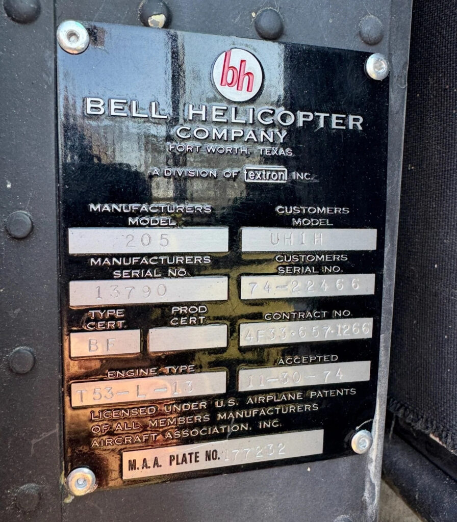 1974 UH1H HUEY Helicopter